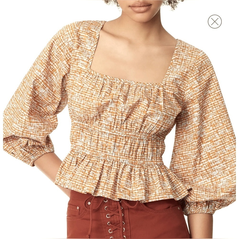 NEW SAM EDELMAN- Peplum Top with Square Neck